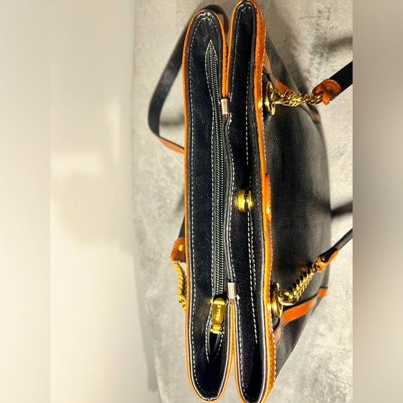 Bally Handbag in Black and Tan, EUC - Picture 8 of 14
